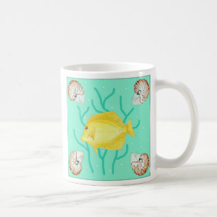 Gelber Geruch mit Nautilus-Muscheln Kaffeetasse