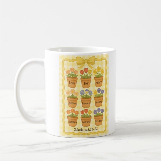 Gelber Gingham-Blume Kaffeetasse (Links)