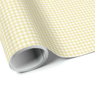 Gelber Gingham, einfache niedliche kleine Karos ka Geschenkpapier