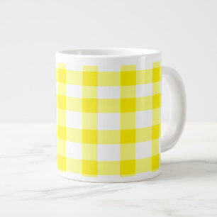 Gelber Gingham Jumbo-Tasse