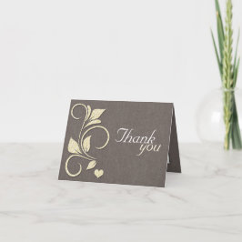 Gelber Glitzer Rustikal Dankeschön Karten