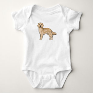 Gelber Golden Retriever Adorable Cartoon Dog Baby Strampler