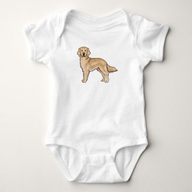 Gelber Golden Retriever Adorable Cartoon Dog Baby Strampler (Vorderseite)