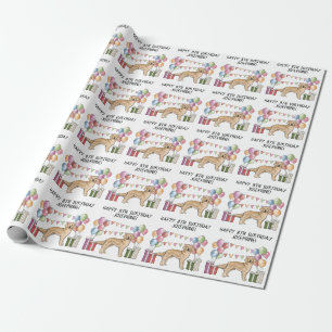 Gelber Golden Retriever Farbige Pastell-Geburtstag Geschenkpapier