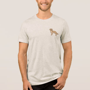 Gelber Golden Retriever Süß Einzigartiger Cartoon- Tri-Blend Shirt