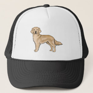 Gelber Golden Retriever Süße Cartoon-Hunde-Kunst Truckerkappe