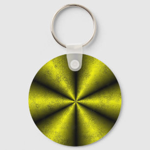 Gelber Goldener Regenbogen in Leatheroptik Schlüsselanhänger