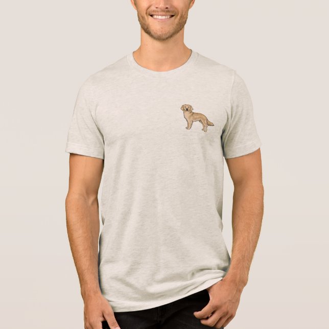 Gelber Goldener Retriever Niedlicher einzigartiger Tri-Blend Shirt (Vorderseite)