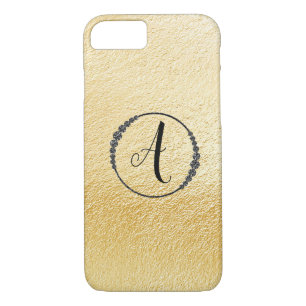 *~* Gelber Goldfolie Schwarzer Diamantrahmen Monog Case-Mate iPhone Hülle