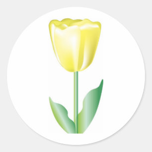 Gelber Gradient Tulip Runder Aufkleber