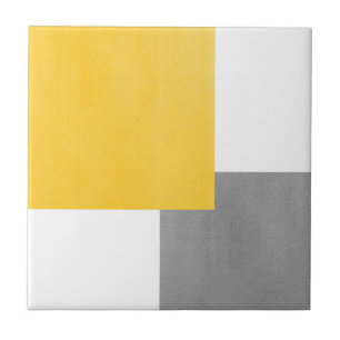 Gelber grauer und weißer geometrischer Block Fliese