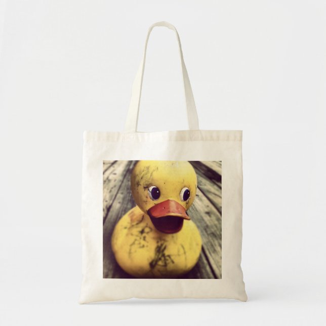 Gelber Gummi Ducky bedeckt in Schmutz! Tragetasche (Vorne)