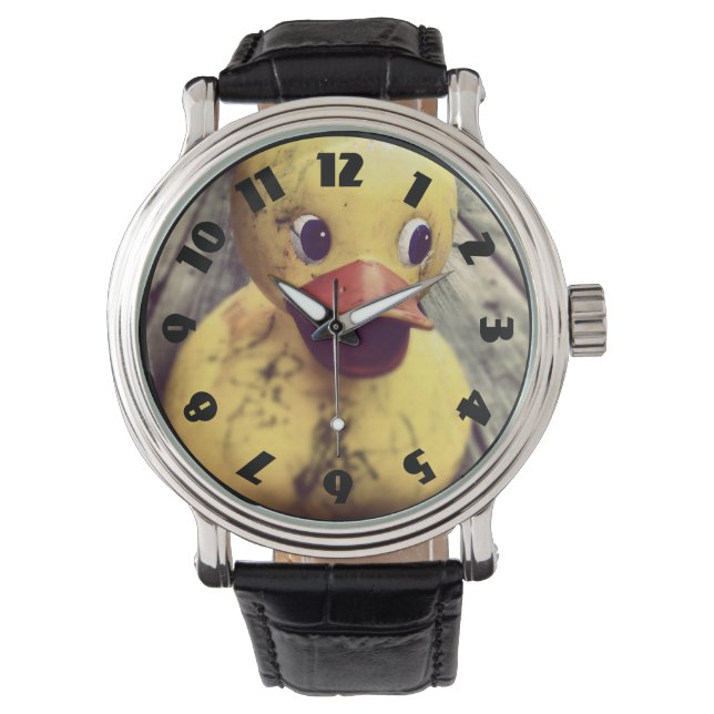 Gelber Gummi Ducky braucht einen Bath! Armbanduhr (Vorderseite)