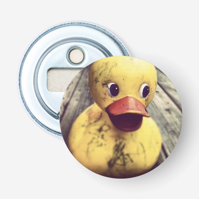 Gelber Gummi Ducky braucht einen Bath! Flaschenöffner (Vorderseite)