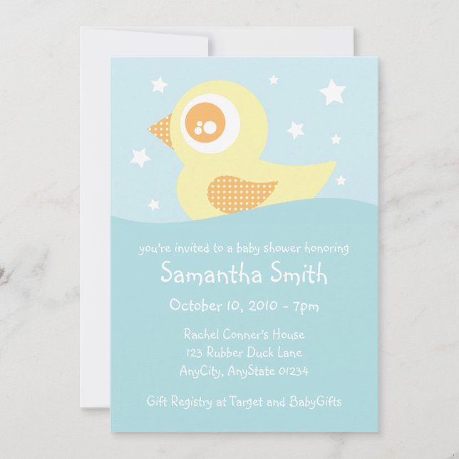 Gelber Gummi Einladung (Vorderseite)