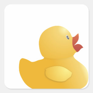 Gelber Gummi-Ente Quadratischer Aufkleber