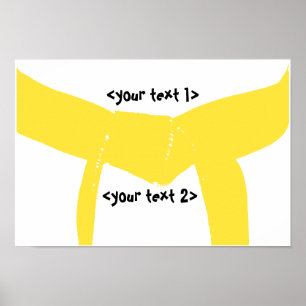 Gelber Gürtel für Kampfkunst Poster