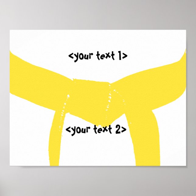 Gelber Gürtel für Kampfkunst Poster (Vorne)