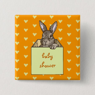 Gelber Hase in der Schachtel Button