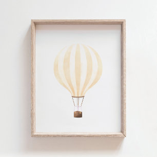 Gelber Heißluftballon-Nursery-Dekorationsposter Poster