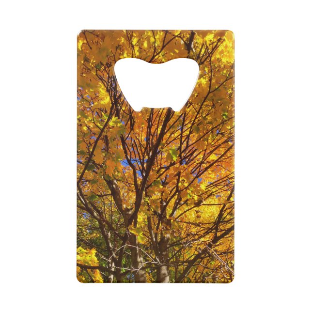 Gelber Herbstlaub Geldbeutel Flaschenöffner (Vorderseite)