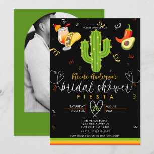 Gelber Herz Kaktus Fiesta Liebes Brautparty Einladung