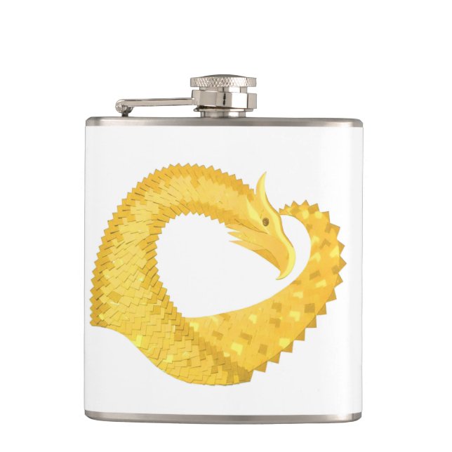 Gelber Herzdrache Flachmann (Vorderseite)
