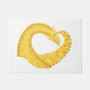 Gelber Herzdrache Fußmatte