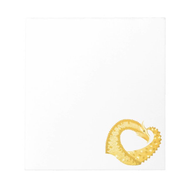 Gelber Herzdrache Notizblock (Vorderseite)