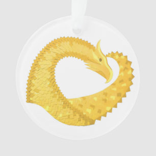 Gelber Herzdrache Ornament