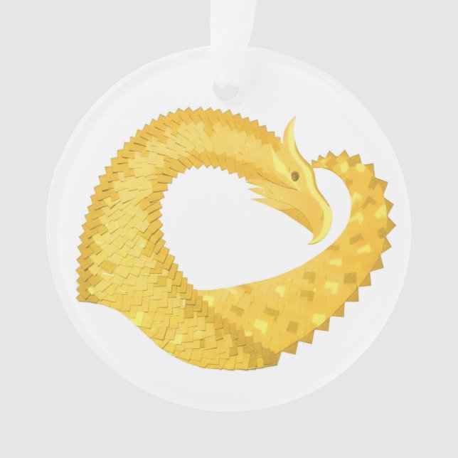 Gelber Herzdrache Ornament (Vorderseite)