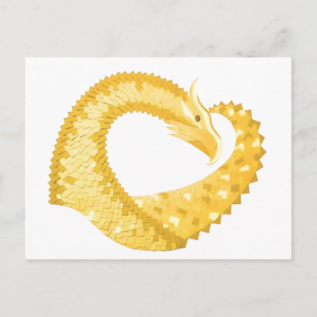 Gelber Herzdrache Postkarte (Vorderseite)