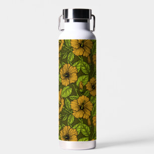 Gelber Hibiskus Blume Wasserflasche Trinkflasche