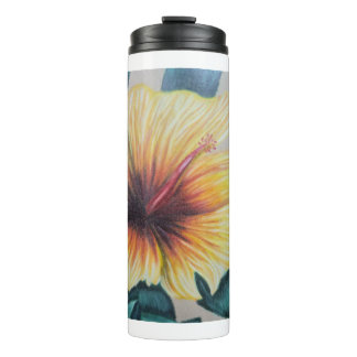 Gelber Hibiskus-Hoodie Thermosbecher