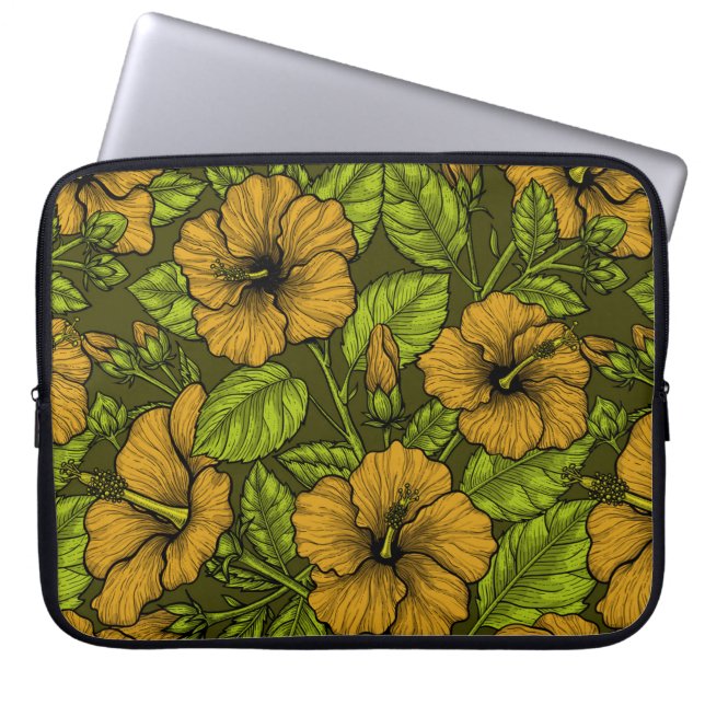 Gelber Hibiskus Laptopschutzhülle (Vorderseite)