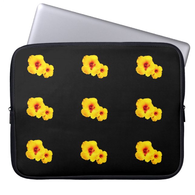 Gelber Hibiskus Laptopschutzhülle (Vorderseite)