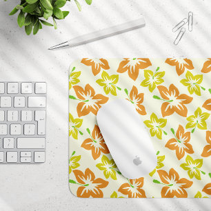 Gelber Hibiskus, orangefarbener Hibiskus, Blumenmu Mousepad