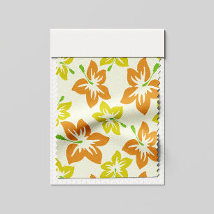 Gelber Hibiskus, orangefarbener Hibiskus, Blumenmu Stoff
