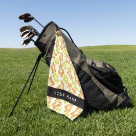 Gelber Hibiskus, orangefarbener Hibiskus, Ihr Name Golfhandtuch