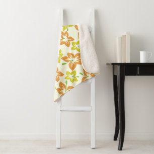 Gelber Hibiskus, Oranger Hibiskus, Blumenmuster Sherpadecke