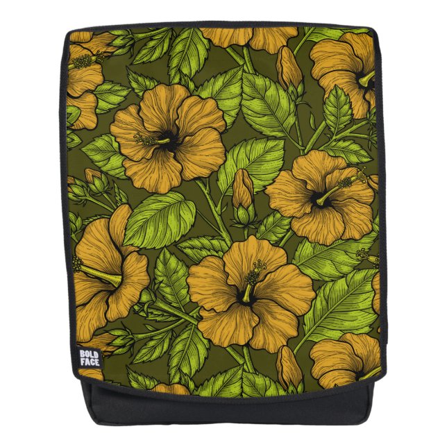 Gelber Hibiskus Rucksack (Vorderseite)