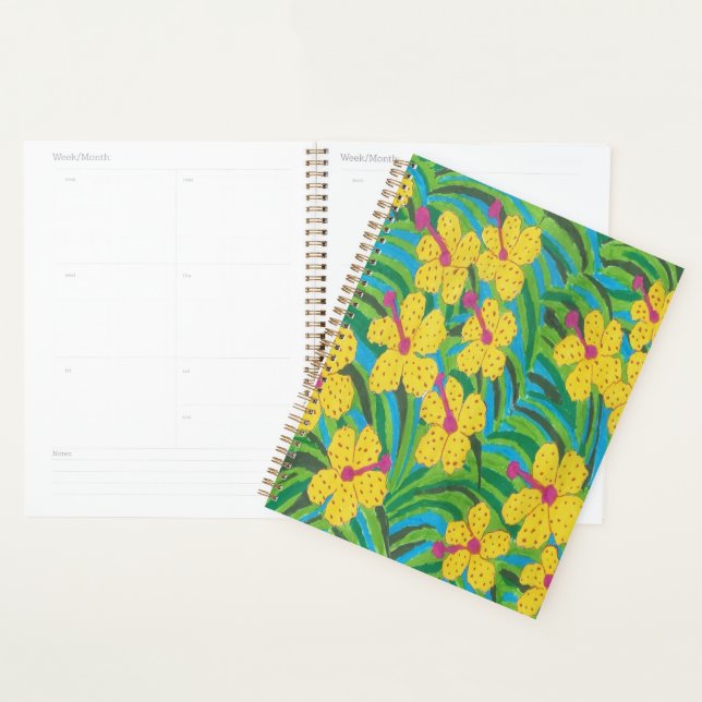 Gelber Hibiskus Tropenschrift Planer (Anzeige)