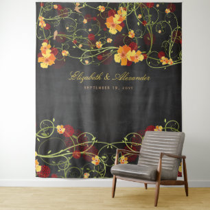Gelber Hibiskus und Schwalben Wandteppich