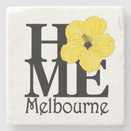 Gelber Hibiskus ZUHAUSE Melbournes Florida Steinuntersetzer