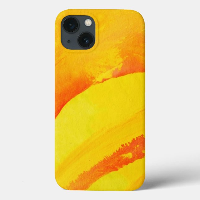 gelber Hintergrund. Aquarell auf Papier Case-Mate iPhone Hülle (Rückseite)