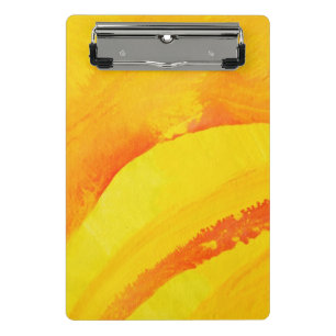 gelber Hintergrund. Aquarell auf Papier Mini Klemmbrett