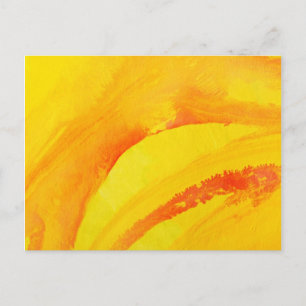gelber Hintergrund; Aquarellfarbe auf Papier Postkarte