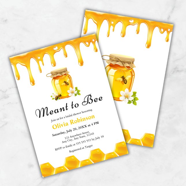 Gelber Honig bedeutet, Brautparty zu sein Einladung (Yellow Honey Meant to Bee Bridal Shower Invitation )