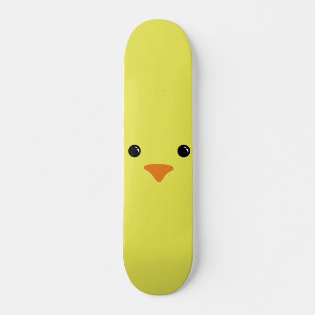 Gelber Huhn-Tier-Gesichts-Entwurf Skateboard (Vorne)