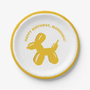 Gelber Hund Ballon Personalisiertes Party Pappteller